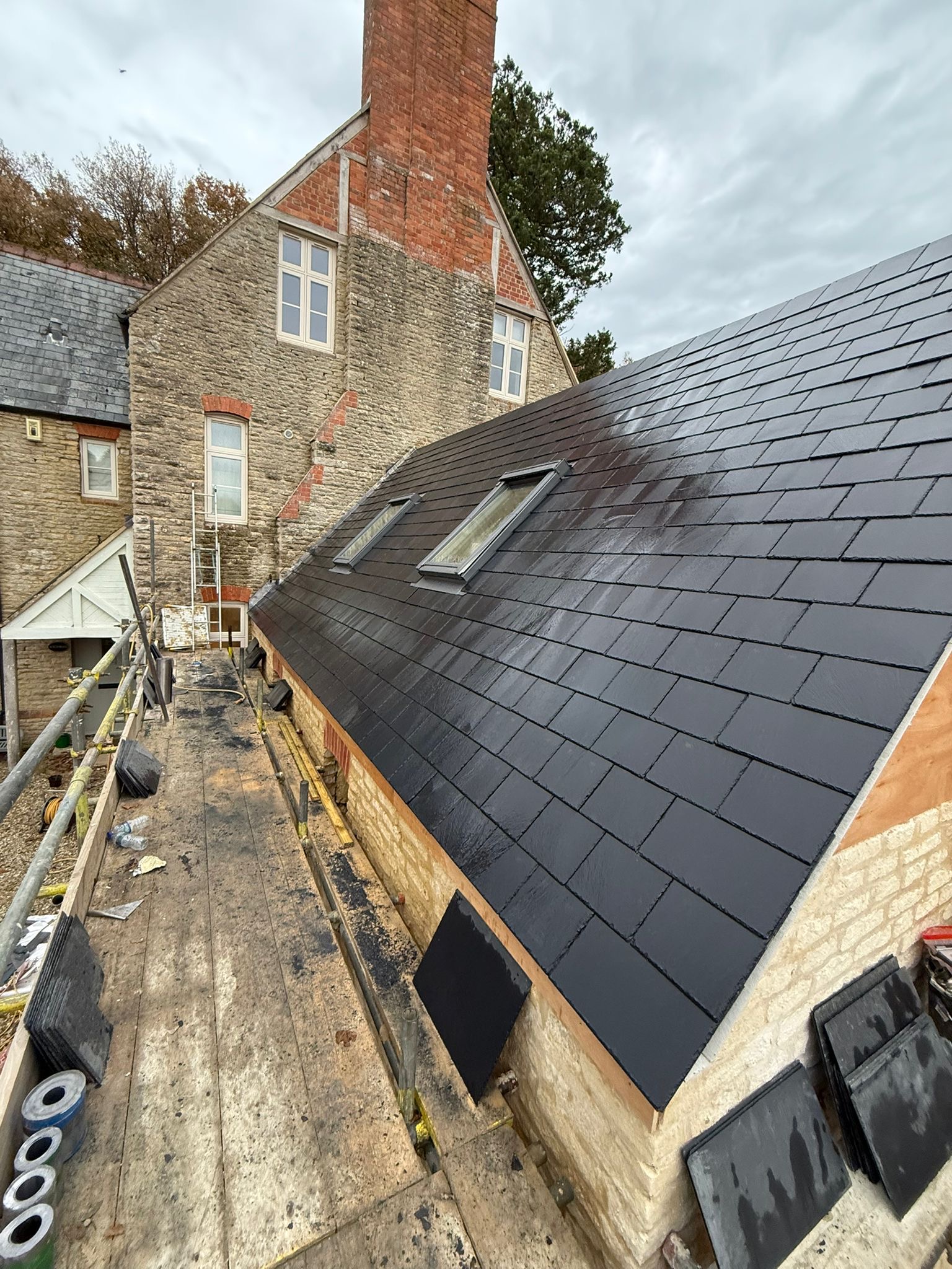 Roofing project in progress