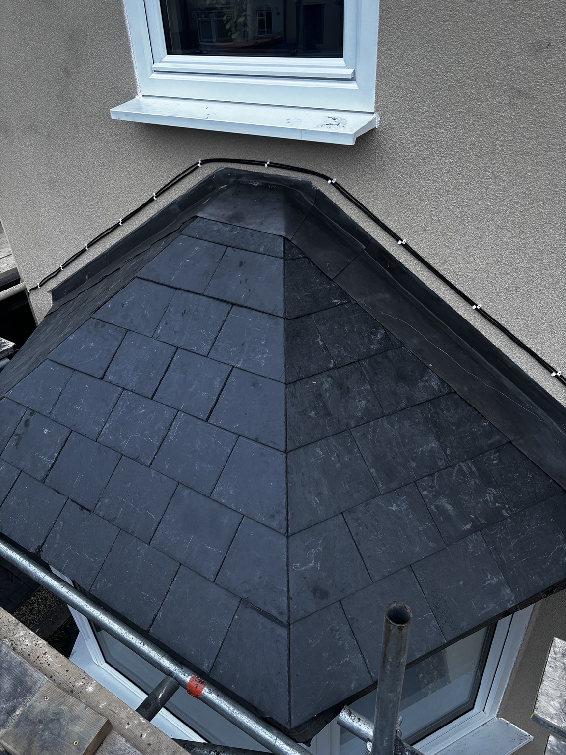 Slate roof over a residential extension
